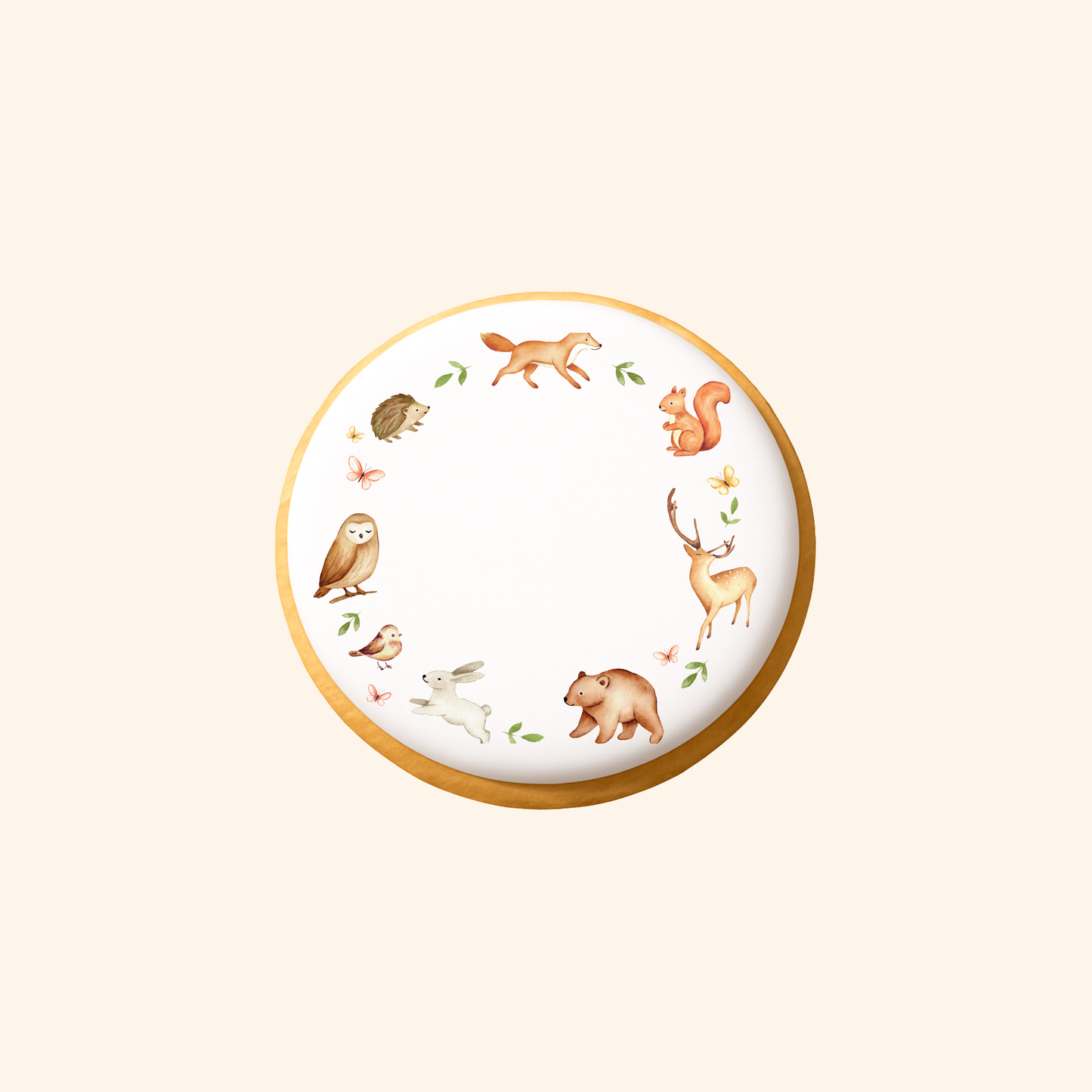 Biscuit imprimé anniversaire - Animaux de la forêt