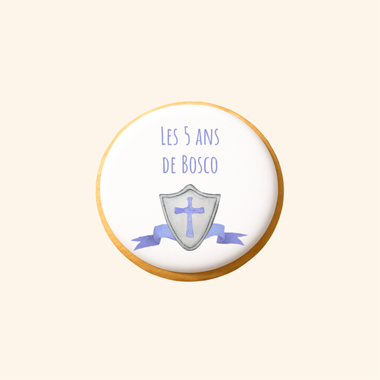 Biscuit imprimé anniversaire - Bouclier