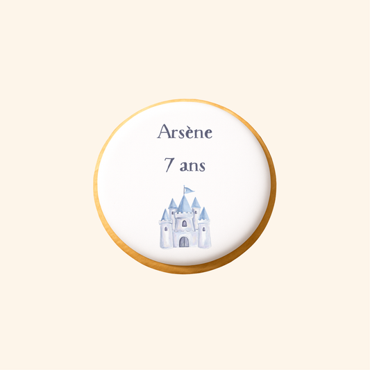 Biscuit imprimé anniversaire - Château fort