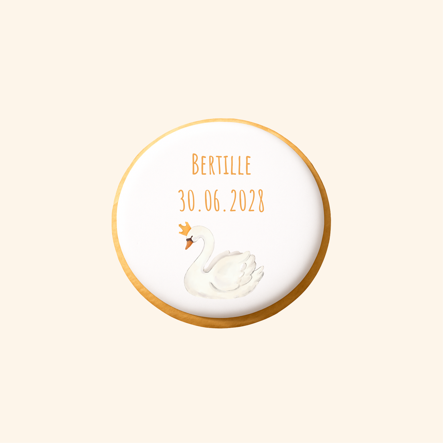 Biscuit imprimé anniversaire - Cygne