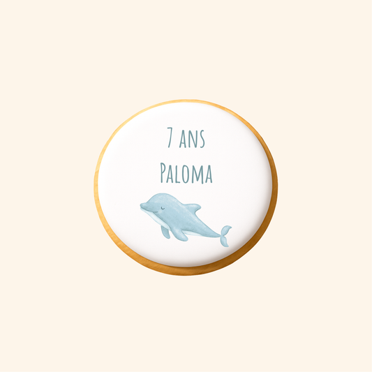 Biscuit imprimé anniversaire - Dauphin