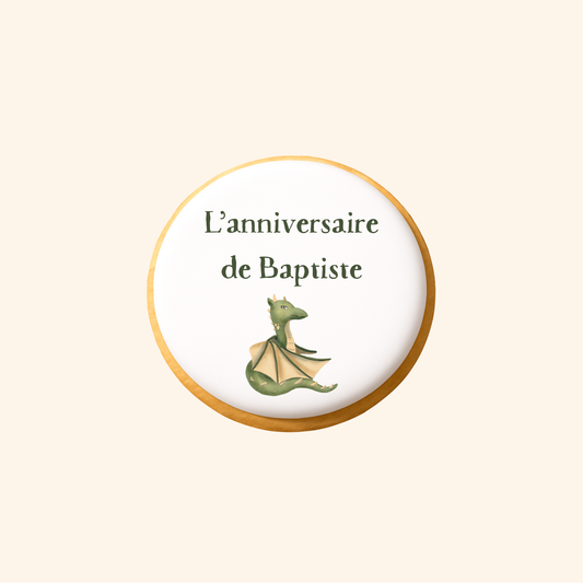 Biscuit imprimé anniversaire - Dragon