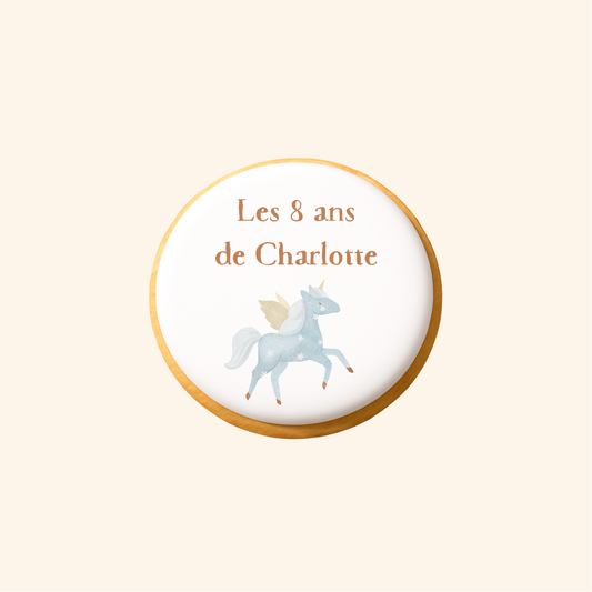 Biscuit imprimé anniversaire - Licorne