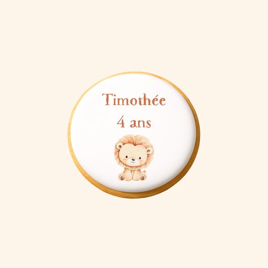 Biscuit imprimé anniversaire - Lion
