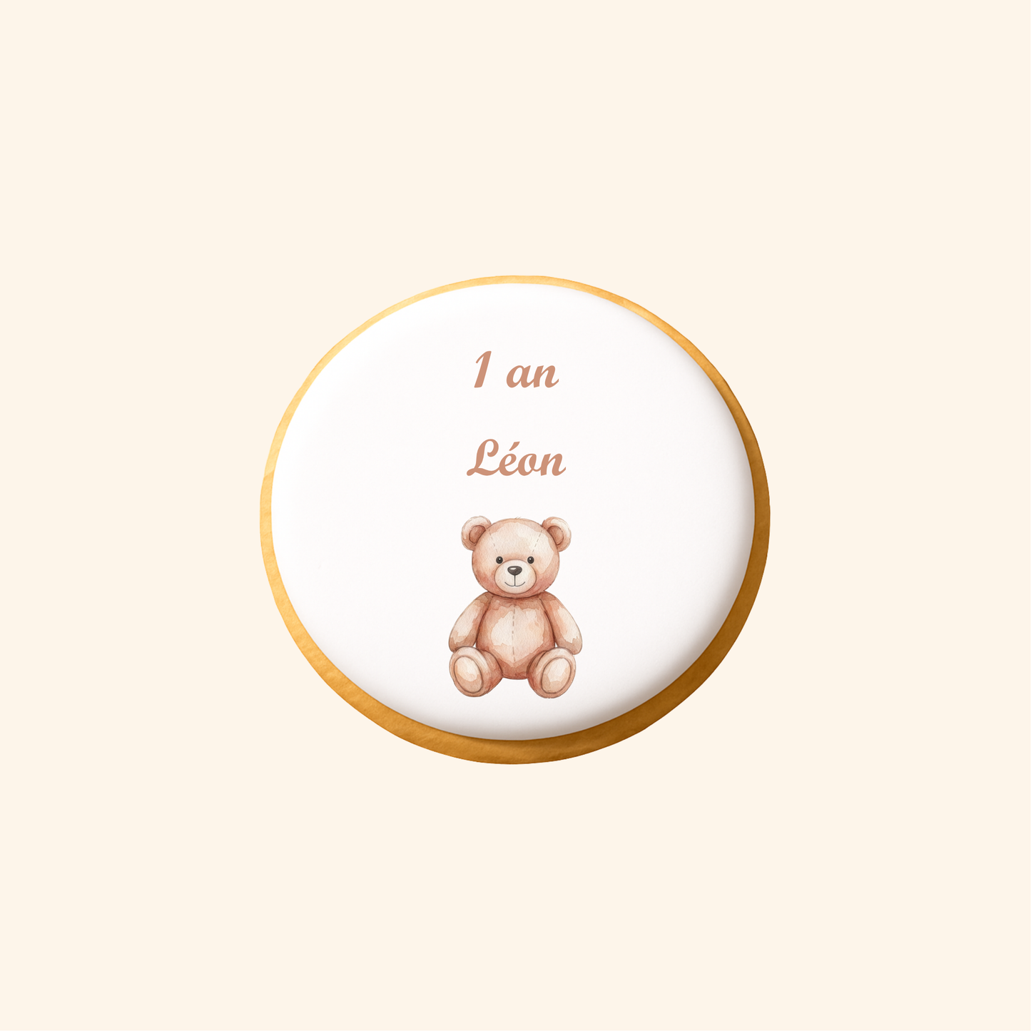 Biscuit imprimé anniversaire - Ourson