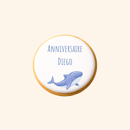 Biscuit imprimé anniversaire - Requin