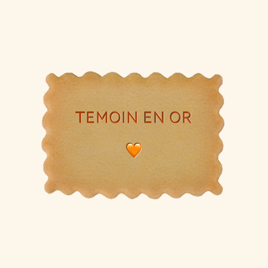 Coffret de 8 biscuits cadeau témoin mariage – Témoin en or